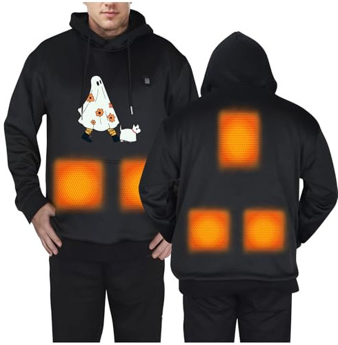 AEGJEGVD Beheizbare Hoodie Damen Beheizbare Pullover 2024 Herren Plüsch Sweatshirt mit 5 Heizzonen Beheizte Kapuzenpullover Elektrisch Beheizbare Sweatshirt mit Kapuze Bluse Tops Beheizte Winterjacke