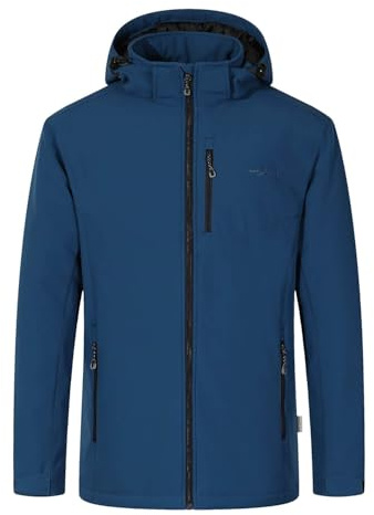 Blue Wave Herren Softshelljacke Marlon - Jacke mit leichter Wattierung | Wassersäule 5000 mm, Winddicht, Atmungsaktiv, Kapuze abnehmbar, 2-Wege-Reißverschluss, Außentaschen mit Reißverschluss