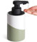 Bosilunlife Automatic Liquid Soap Dispenser Bathroom, Ceramic Soap Dispenser Touchless for Bathroom or Kitchen, Suit for Hand Soap, Shampoo, Shower Gel, Green & White