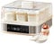 HEGGMKK Yogurtera Automática con 9 Vasos De Cristal, Temperatura Ajustable: 25 °C - 65 °C, Control De Tiempo: 0-99,59 Horas, Botón Táctil, para Yogur Orgánico Casero, Queso, Natto,A