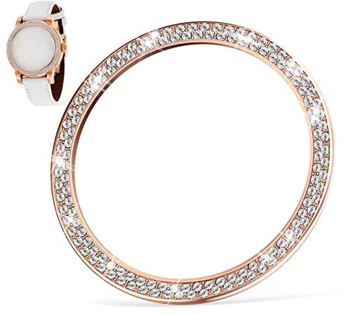 NAMOARLY Rhinestone Schutzring Für Watch 3 41mm Rosegold Bling Uhrenschutz Dekorativer Uhrenrahmen Schutzhülle Für Uhr Eleganter Stil