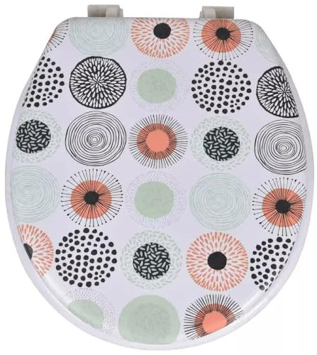 Comfortable Soft Cushion Padded Toilet Seat for Family Bathroom with Fittings Easy to Clean Standard 17” Toilet Seat with Soft Cushioned Foam Padded Bathroom Attachment Elongated (Spiral)