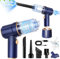 Kevsuvqin 2-IN-1 Aspirateur Voiture Puissant Sans Fil, 12KPA Aspirateur a Main avec Lumière LED, Souffleur Air Comprimé Nettoyage PC, Mini Aspirateur Sans Fil a Main pour Voiture, Souffleur PC, Bureau