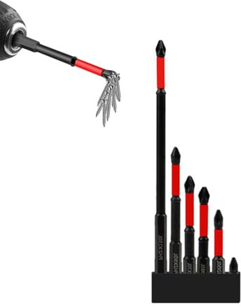 Juego de brocas magnéticas de alta dureza, súper fuertes, kit de brocas magnéticas resistentes, destornillador para taladro de impacto eléctrico (1 juego de 6 piezas)