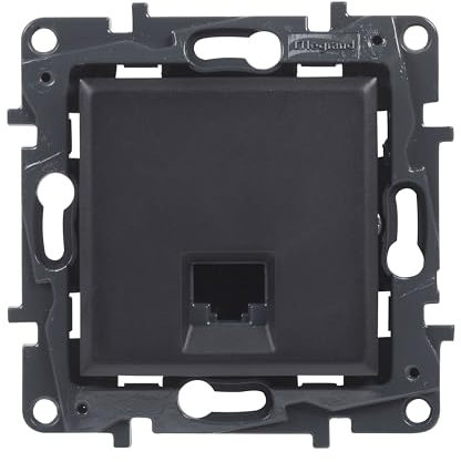 LEGRAND Toma RJ45 CAT6 UTP componible para instalación empotrada, Gama Niloé Step, Color Antracita, 398258