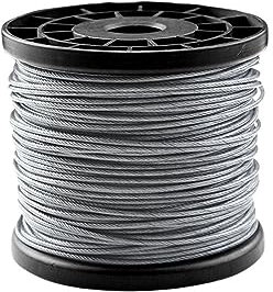 Fune metallica, diametro 0,4/0,5/0,6/0,8/1/1,2/1,5/2/3/4/5/6/8 mm rivestito in plastica PVC con cavo metallico SS all'interno (10 metri x 5 mm)