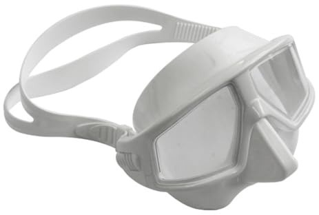 Zanthicia Freitauchmasken Resin Lens Anti Fog Low Volume Underwater Scuba Diving Goggles High Definition Schnorchelbrille, Weiß