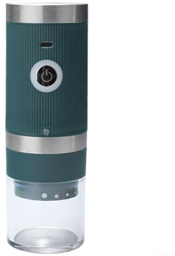 Electric Coffee Grinder with USB Power Supply, Portable Design, Adjustable Coarseness, One Touch Start and Automatic Shutoff (Green)