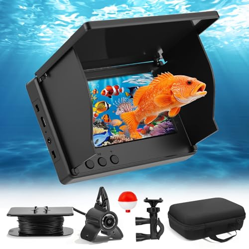 Unterwasserkamera für Angeln, Fishfinder mit 4,3 IPS-Bildschirm & 30m Kabel, Nachtsicht-Infrarot, Weitwinkel, IP65 wasserdicht, für Eisangeln, See, Fluss, Meer und Boot