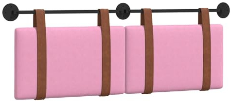HETFTJN Testiera da letto sospesa, imbottita, montaggio a parete, in poliuretano anticato, rosa, 130 x 55 cm, pannello da parete moderno come schienale per camera da letto