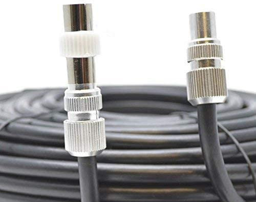 SSL Satellites Fully Assembled Digital TV Aerial Cable Use Extension Kit with Male - Male Connections - for Freeview, Freeview HD 4K TV - 10 Meter, Black