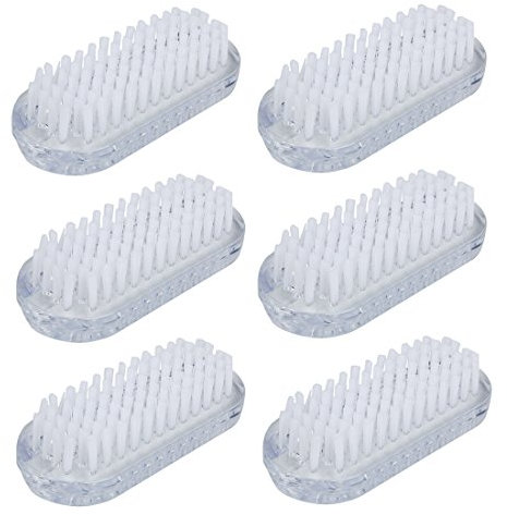 Andux Zone doppelseitig Nagelbürste Handwaschbürste Reinigunsbürste Kunststoff MJS-01 (Transparent 6 Stück)
