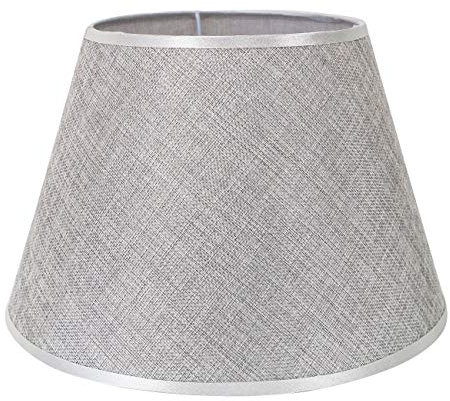 DULEE 8.7 Zoll Lampenschirm E27 E14 Glühbirne Schraube Handgefertigter Stoff Tischlampenschirm für Stehlampe, Tischlampe, Nachttischlampe (Oben)15cm x (Höhe)17cm x (Unten)22cm,Grau