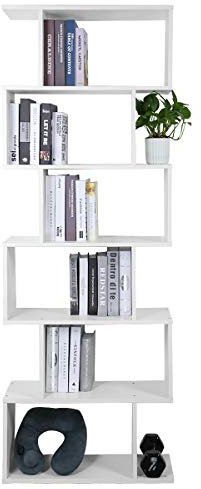 Meerveil libreria Bianca in Legno Mobili Scaffale, per Soggiorno da Ufficio Casa, 70 x 24 x 191 cm