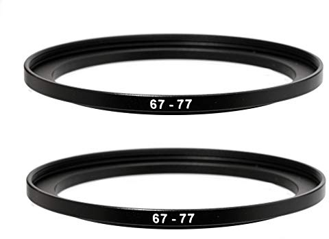 (2 Pcs) 67-77MM Step-Up Ring Adapter, 67mm to 77mm Step Up Filter Ring, 67mm Male 77mm Female Stepping Up Ring for DSLR Camera Lens and ND UV CPL Infrared Filters