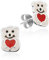 LUISIA® Ohrstecker Eisbär mit Herz - 925 Sterling Silber