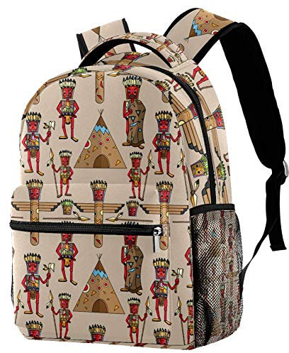 LORVIES Sac à dos à bandoulière style indien ethnique pour homme hache ancienne impression décontractée sac à dos pour les écoliers et les étudiants