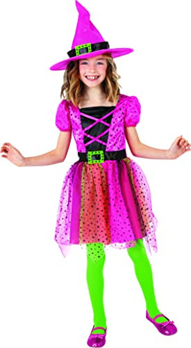 Rubies Strega Superstar Rosi per ragazza, Abito e capello, Oficiale Rubies per halloween, carnevale e cumpleanni