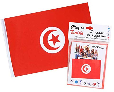 MAELSA - Drapeaux Tunisie 90X150 - Drapeau Tunisien Festival Manifestation Body Flag Supporter Grand Format très résistant