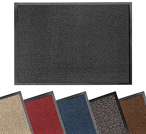 Floordirekt Schmutzfangmatte Sky - Fussmatte in vielen Größen & Farben - Türmatte für innen & außen - Sauberlaufmatte Fußabtreter für Flur Eingang Eingangsbereich (90 x 120 cm, Anthrazit)