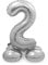 Folat Folienballon Zahl 2 Silber mit Basis ca. 81 cm 8714572647120