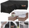 Enzeno V-Shape Garden Furniture Covers waterproof, 420D Oxford Fabric corner outdoor sofa cover, Garden Rattan Sofa Cover with Waterproof Tape (255x255x87cm)