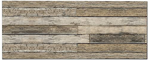 Panorama Spritzschutz Braune Holzstruktur 60x100 cm - Küchenrückwand Platte - Küchenwand - Küche Selbstklebend