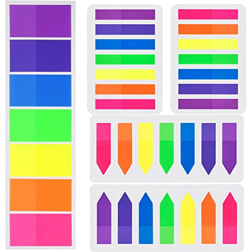 Norhogo 700 Stück Flaggen Index Tabs, 3 Größen Haftmarker, Beschriftbare Etiketten Seite Marker Lesezeichen Text Textmarker Streifen, 7 Farben, 5 Set für Seitenmarkierung