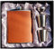 Flachmann Edelstahl LHD Home Flachmann-Set mit Trichter, Schnapsgläser, lebensmittelechter 304 Edelstahl, Geschenk für Whiskey, Rum, Trauzeugen, Trauzeugen, Hochzeit, Camping, Leder, Braun