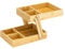 Navaris Aufbewahrung aus Bambus ausziehbar - 2 Etagen Aufbewahrungsbox - Organizer pro Box 3 Fächer - Holzkiste Etagere für Kleinteile - Bad Schreibtisch Küche
