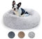Lucky Sign - Katzenbett Hundebetten Rundes Kuschelbett Hundekörbchen Katzenkorb Zum Schlafen Hundekissen Waschbar Katzenschlafplatz für Katzen und kleine Hunde, (L) 60 cm Ø - Hellgrau
