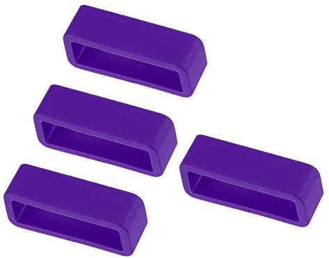 Kozelo 4pcs Montre Bande Boucle - [16 mm Largeur] Caoutchouc Montre Support pour Montre Bande Gardien Réparation Remplacement Utilisation, Violet, Silicone