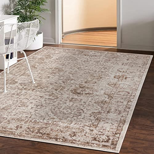 Mazovia Abstraktes Vintage Designer Teppich - Kurzflor - Weich Teppich für Wohnzimmer, Esszimmer - ÖKO-TEX Wohnzimmerteppich - Teppiche Beige 200 x 300 cm