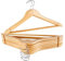 Homewit Kleiderbügel Holz 8 Stück Holzbügel Holzkleiderbügel Natur mit Rockkerben und Hosensteg, um 360° drehbarer Haken, rutschfest Holzkleiderbügel für Hemd Anzug, 44,5L X 23 B cm