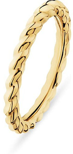ESPRIT Damen-Damenring 925er Silber 58 Gelbgold 32023021
