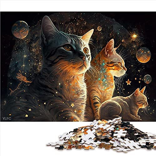 500 Teile Puzzle für Erwachsene Katzenpuzzles für Erwachsene Holzpuzzles Erwachsene Puzzles Geschenke (Größe 38x52cm)