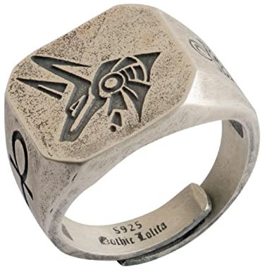 Bysonglezai Ringe Ring Damen Herren Vintage Punk Trend Ägyptische Götter Horus Und Anubis Grafische Ringe Für Männer Mode Einstellbare Größe Ringe Zubehör Geschenke Größenveränderb