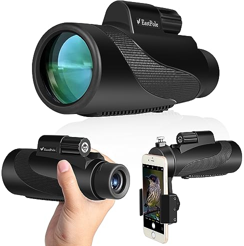 Telescopio Monoculare 12x 50 HD Monoculare impermeabile per adulti Prisma BAK4 Mini Starscope Monoculare con supporto per smartphone per escursionismo, caccia, birdwatching e altre attività all'aperto