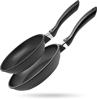 Elo 9904850 Lot de 2 poêles à frire 24 cm et 28 cm, poêle à frire, poele induction, poêle de cuisine, poele antiadhésive, Fonte d'aluminium, 24 cm et 28 cm