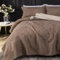 Qucover Tagesdecke 220x240cm Braun,100% Baumwolle Tagesdecke Bettüberwurf, Ultra Weiche Bedspreads 220x240, Steppdecke mit 2 Kissenbezügen, Sofa Überwurfdecke Wohndecke für Bett