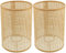 Lot de 2 abat-jours de rechange en rotin pour lustres E27/E14 - En forme de cylindre naturel - Couvercle de lampe de table - Lustre - Lampadaire