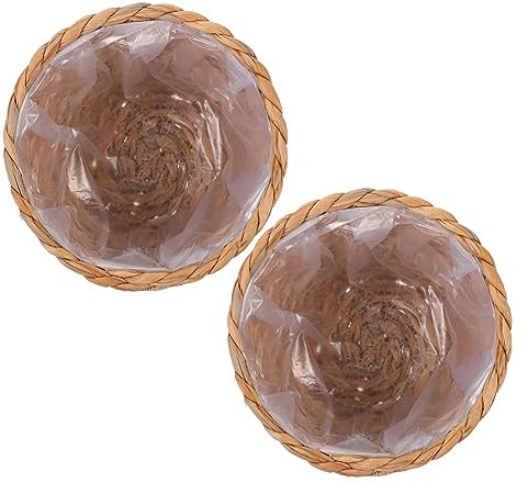 CIYODO 2 Stück Geflochtener Pflanzkorb Für Zimmerpflanzen, Blumenpflanzkorb Aus Strapazierfähigem Stroh Als Dekoration Für Wohnzimmer Und Schlafzimmer, Blumenkorb Zum Anrichten Von Pflanz