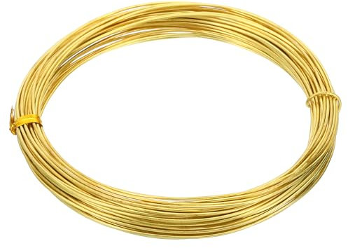 PATIKIL Half Hard Brass Wire, 1Pcs 18Gauge/1.0mm Diameter 10m/32.8ft Pure Craft Wire for Jewelry Making Beading Garden Plants