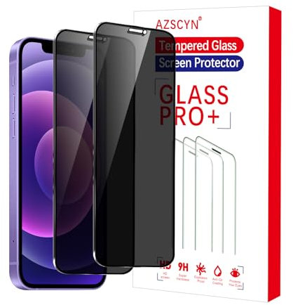 AZSCYN Lot de 2 Verre Trempé Anti-Espion pour iPhone 12 Mini, Anti Espion Vitre Protection Ecran Protege Accessoire, Film de Protecteur, résistance aux Rayures, Dureté 9H, Pas de Bulles