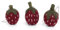 Gry & Sif - 12714 - Baumanhänger, Set aus 3 Erdbeeren, rot, Filz, 3cm, Handarbeit
