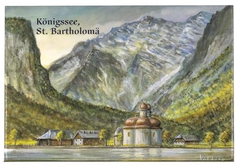 VALDEIG Kühlschrank Magnet Königssee, St. Bartholomä, Berchtesgaden - Kühlschrankmagnet Souvenir Deutschland, Germany, Bayern Souvenir, Magnete für Kinder Kühlschrankmagnete Mini-Magnetkühlschrank, M