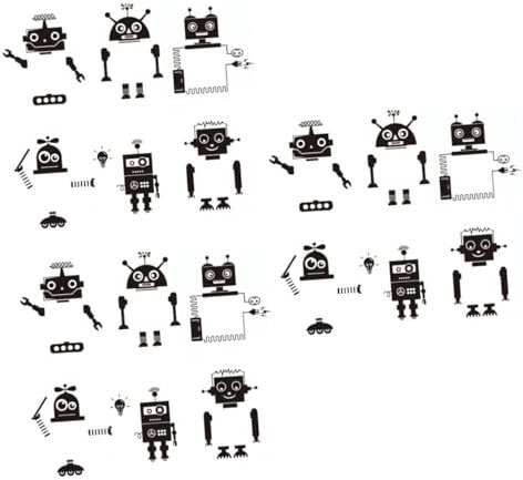 HEMOTON 18stücke Roboter Wandsticker Abnehmbare Aufkleber Für Kreative Dekoration Im Kinderzimmer Und Wohnzimmer Lustige Robotermotive Für Schalter Und Wände
