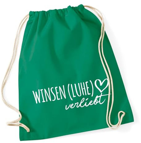 Huuraa Sportbeutel Winsen (Luhe) verliebt Geschenk 12 Liter Kelly Green Baumwolle Winsen (Luhe) Präsent