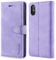 TOHULLE Case for iPhone X iPhone XS, Premium PU Leather Wallet Case with Card Holder Kickstand Magnetic Closure Shockproof Flip Folio Case Cover Compatible with iPhone X/XS (5.8 Inch) - Purple