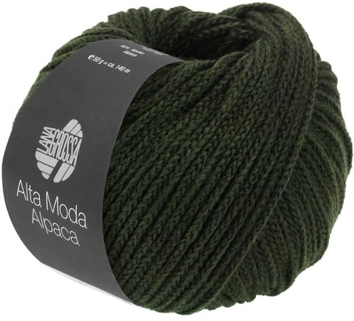LANA GROSSA Alta Moda Alpaca | Kettengarn aus Alpaka (Baby) | Handstrickgarn aus 90% Alpaka (Baby), 5% Schurwolle (Merino) & 5% Polyamid | 50g Wolle zum Stricken & Häkeln | 140m Garn FB 101